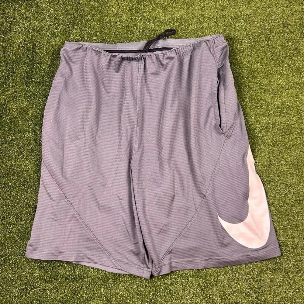 Nike Men's Grey and Blue Shorts